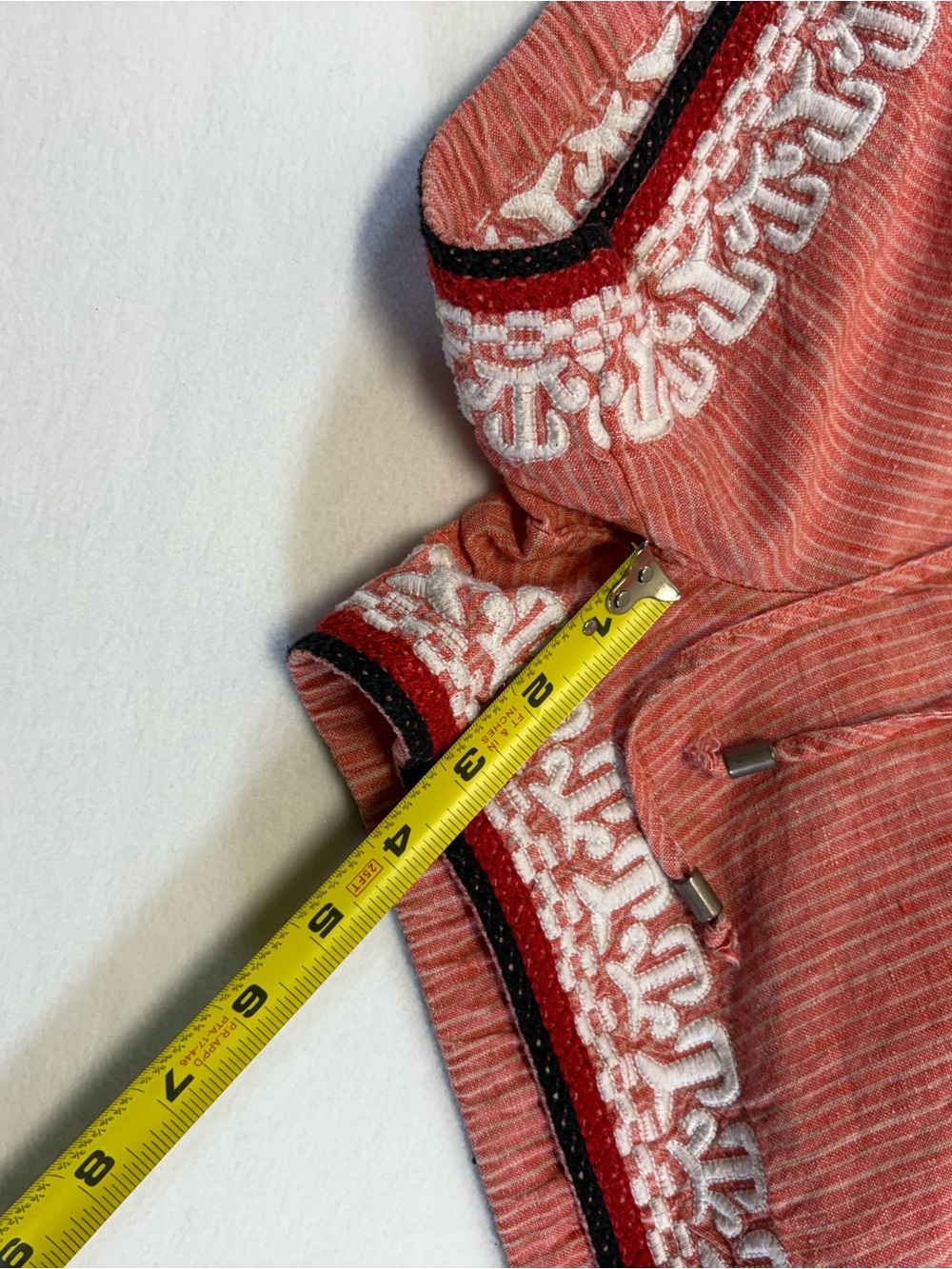 Anthropologie Sz S Beachcomber Coral Embroidered Linen Pull On
Shorts Pockets - Picture 6 of 9